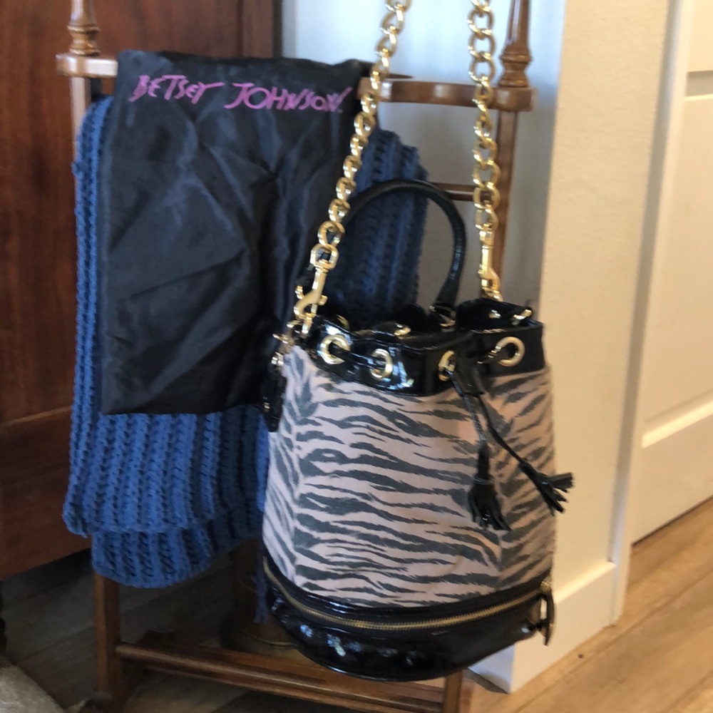 Fabulous Canvas Tiger Print Betsy Johnson Bag